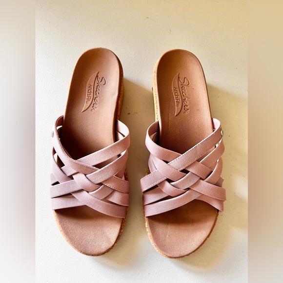 Skechers Arch Fit Bevelee Mauve Sandals Flip Flops Size 11 EUC - Picture 2 of 8